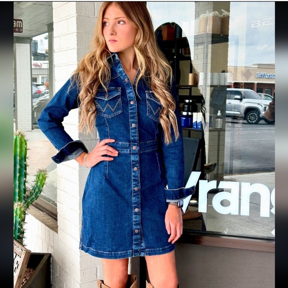 Denim Button-Up Dress